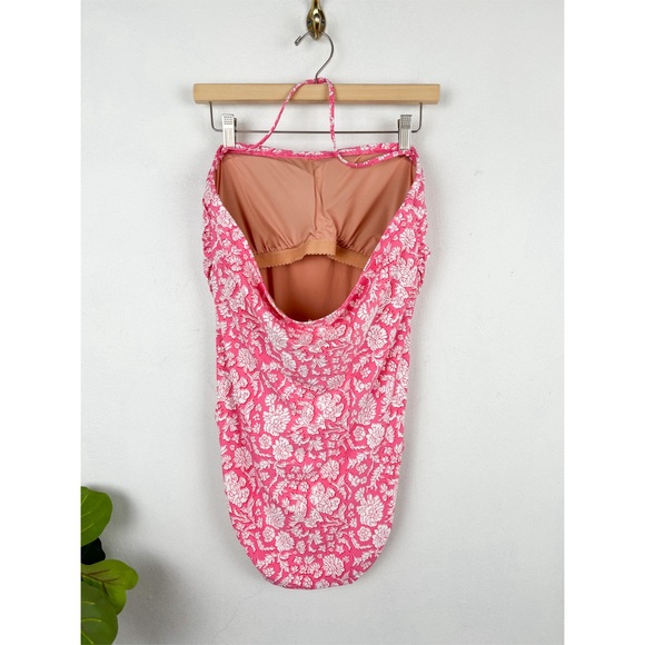 FINAL SALE! NWT J. Crew Pink Floral Halter Swimsuit 
Sz 16 - Picture 5 of 12